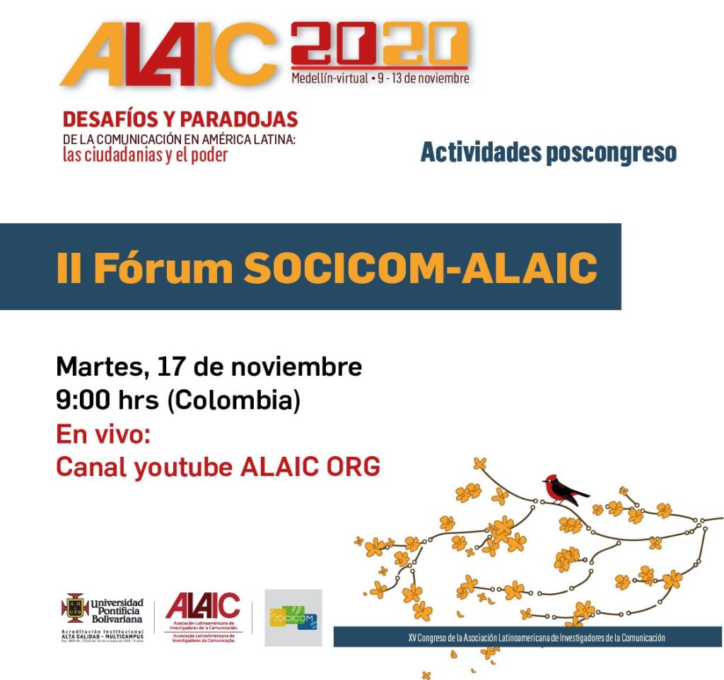 Ulepicc-Brasil participará de mesa do II Foro SOCICOM-ALAIC
