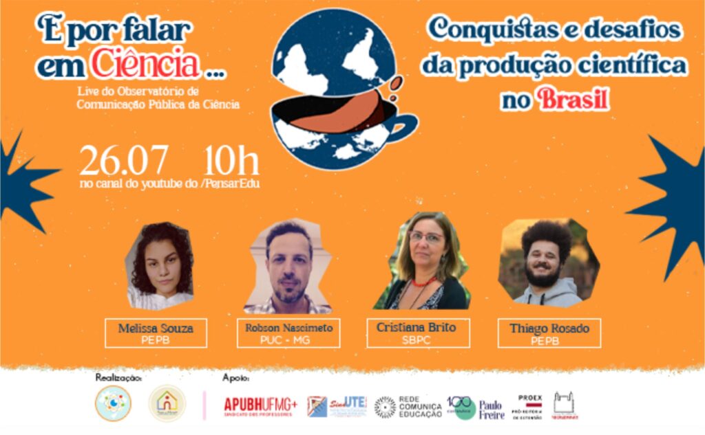 Observatório da Comunicação Pública da Ciência promove a live: Conquistas e desafios da produção científica no Brasil