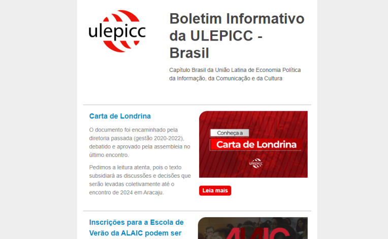 Boletim Informativo da Ulepicc-Brasil: divulgue conosco!