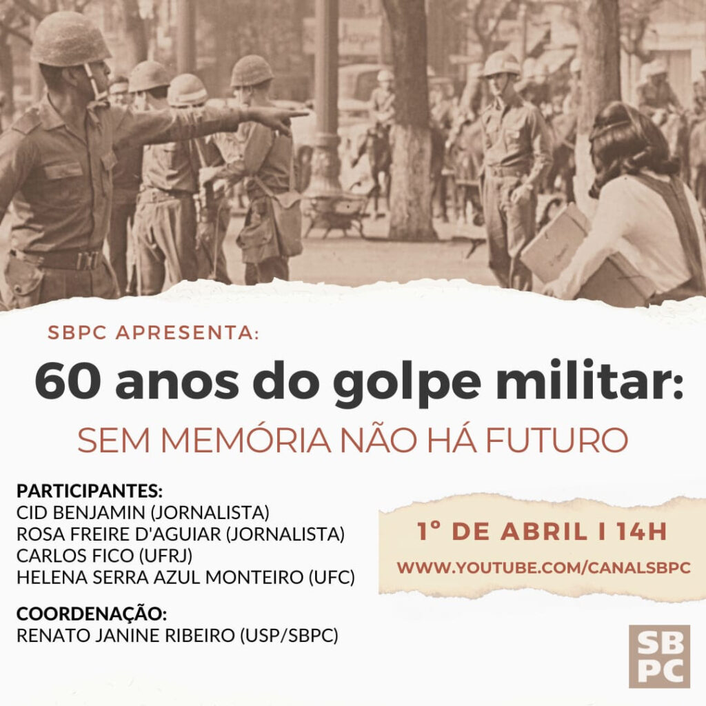 SBPC realiza debate “60 anos do golpe militar: sem memória não há futuro”