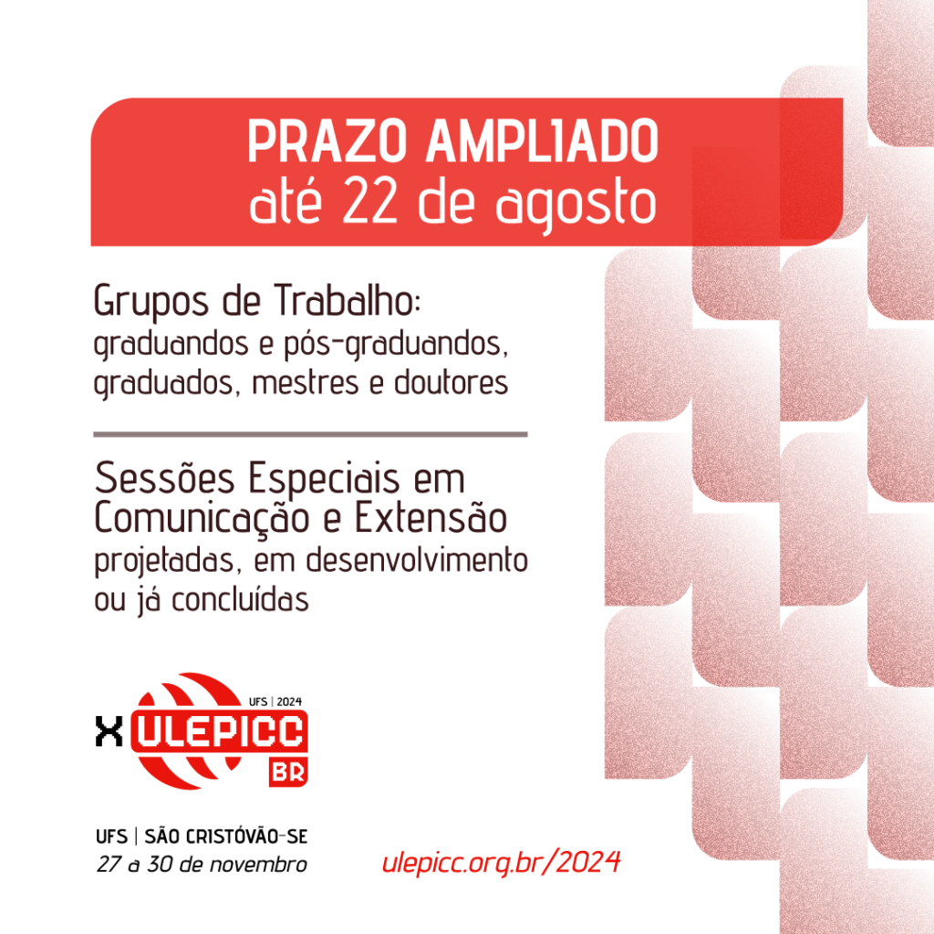 Prazo para envio de resumos ao X Encontro Nacional da Ulepicc-Brasil é ampliado para 22 de agosto